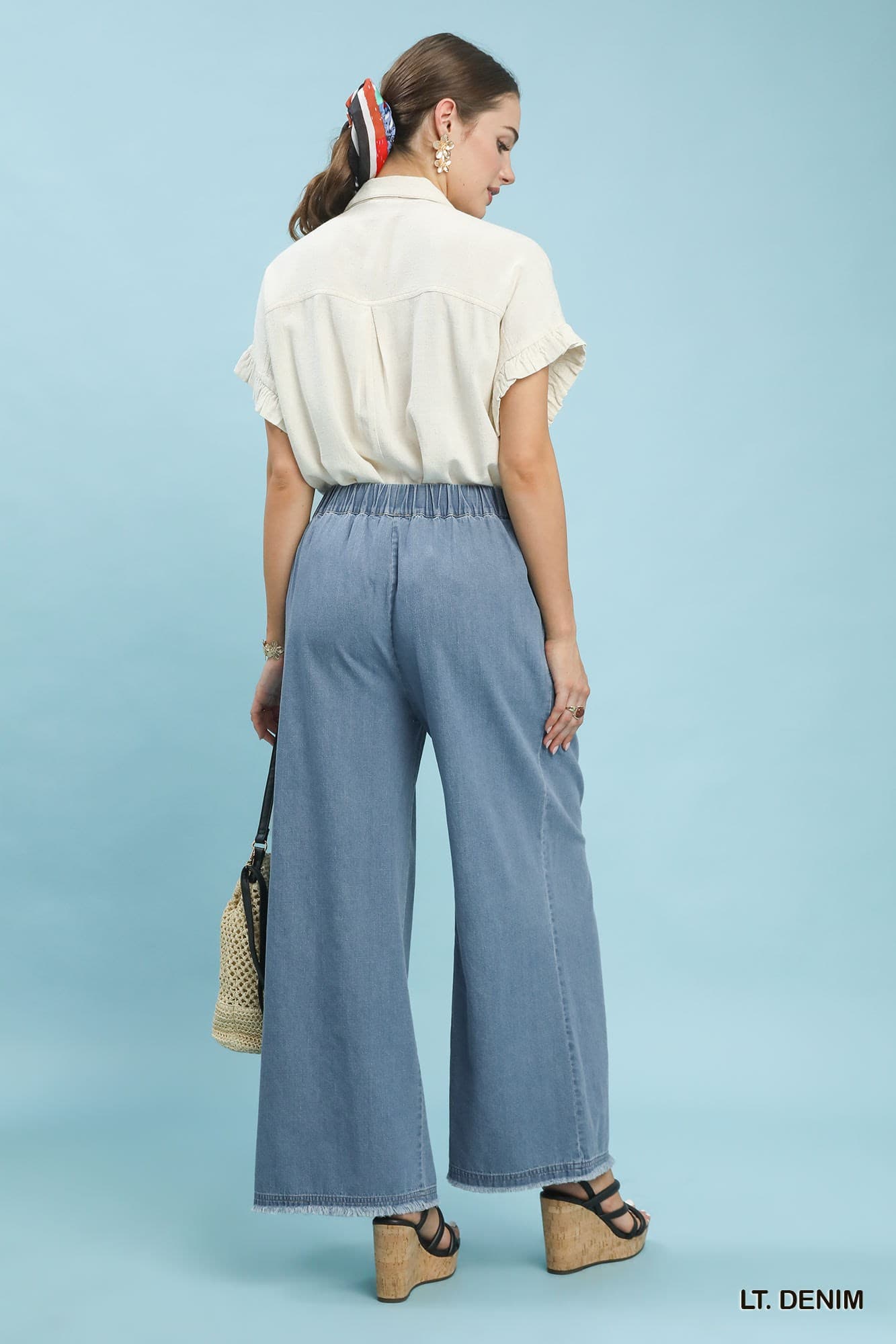 UMGEE Denim Washed Wide Leg Pant