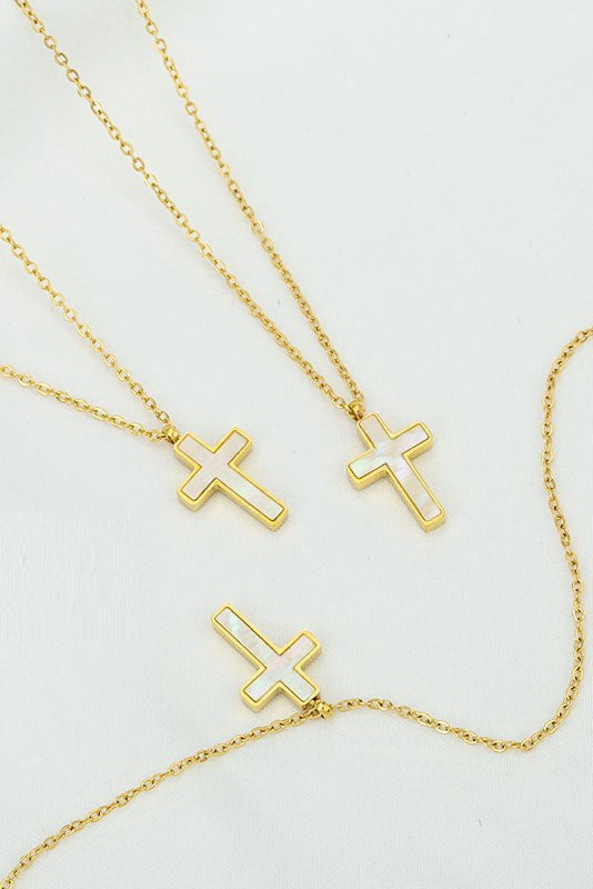 18K Gold Plated S.S. Cross Necklace