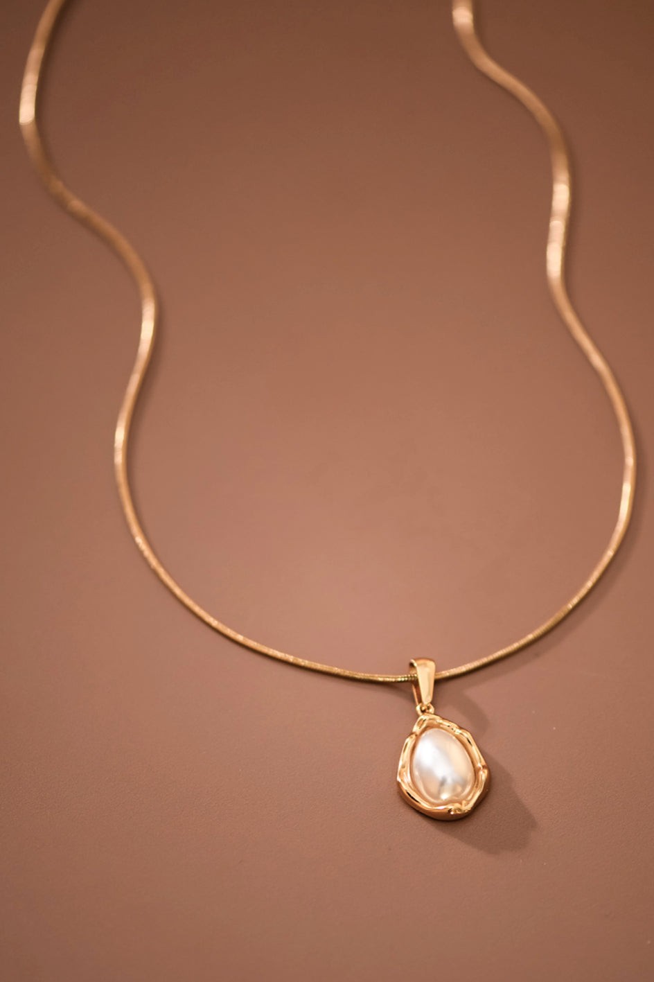 18K Gold Plated S.S. Pearl Pendant Necklace