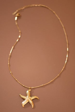 18K Gold Plated S.S. Starfish Pendant Necklace