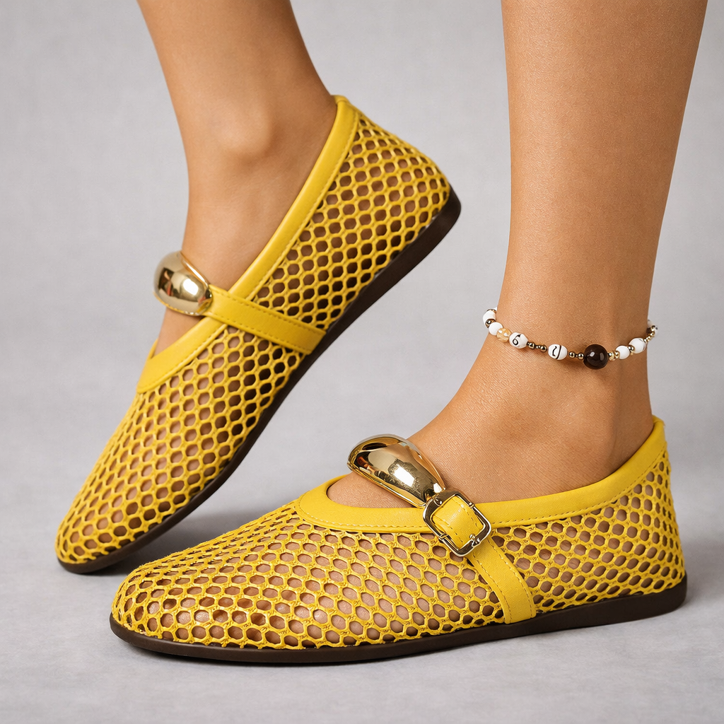 Auberine - Cushioned Mary Jane Ballerinas
