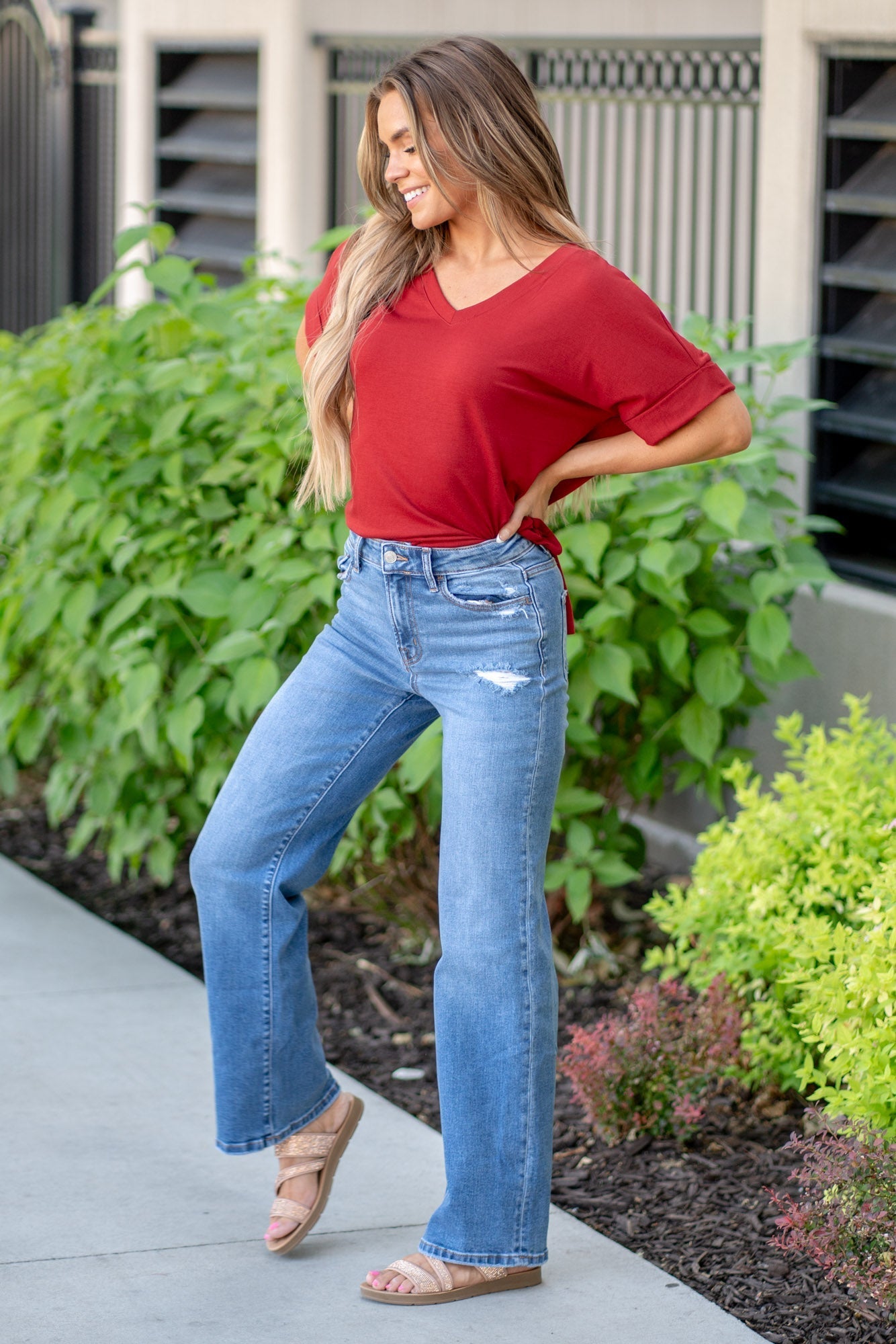 Zenana Caroline High Rise Straight Jean