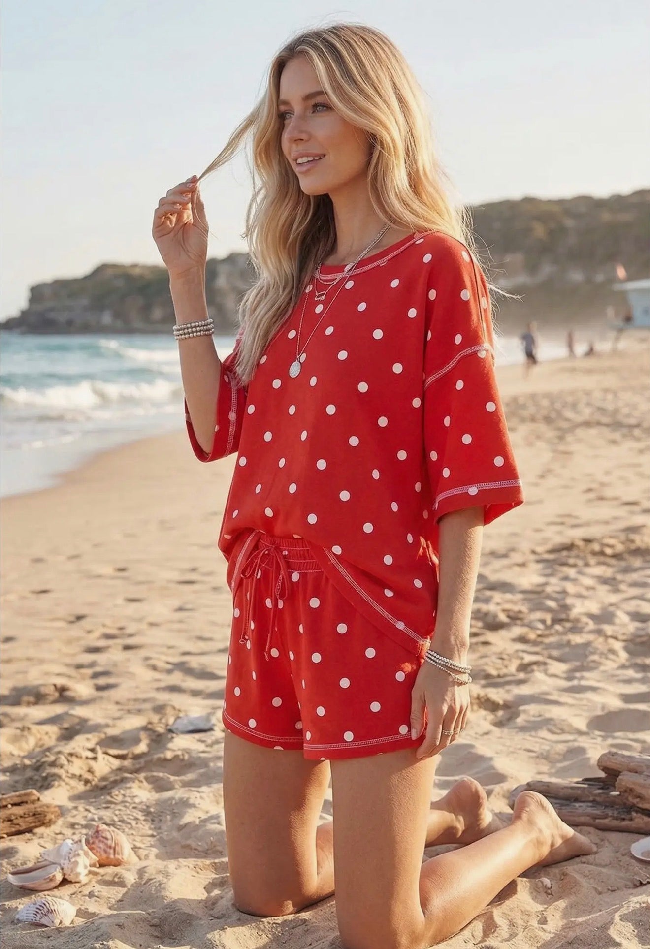 Red Polka Dot 2PC Shorts & Top Set
