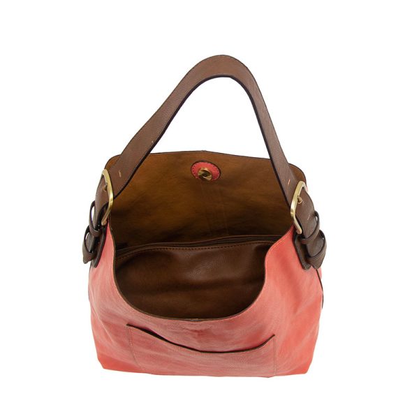2 PC Joy Susan Classic Hobo Handbag Set Living Coral