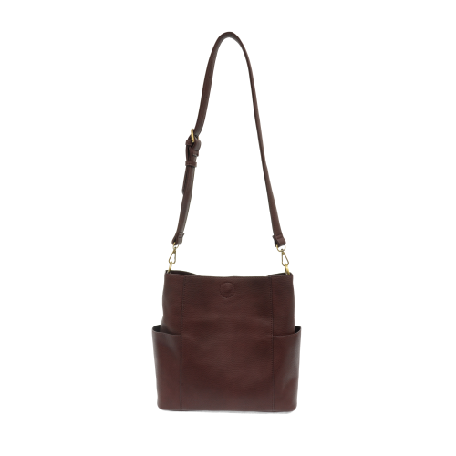 2 PC Joy Susan Kayleigh Side Pocket Bucket Bag Set Oxblood