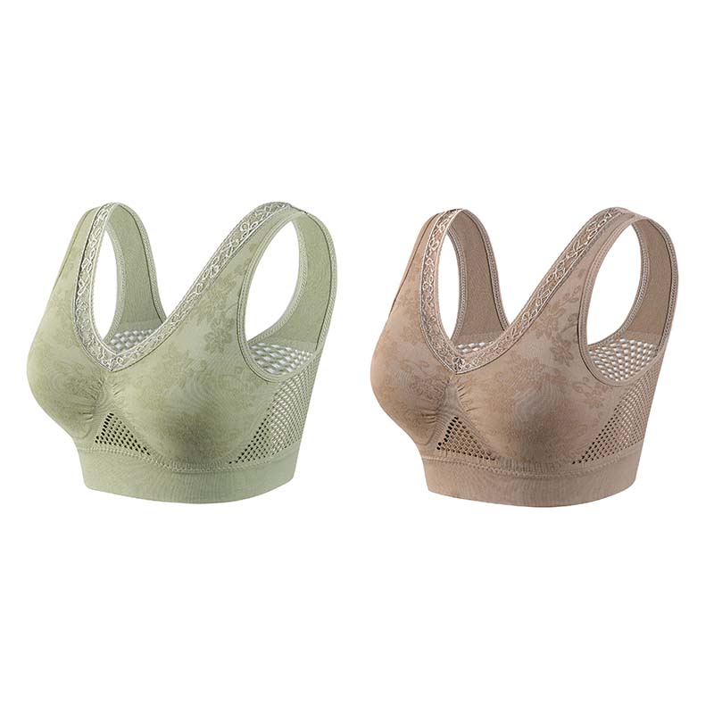 ๐ Last Day Buy One Get One Free ๐ ๐Lace Wireless Pure Cotton Buttonless Comfy Lifting Bra