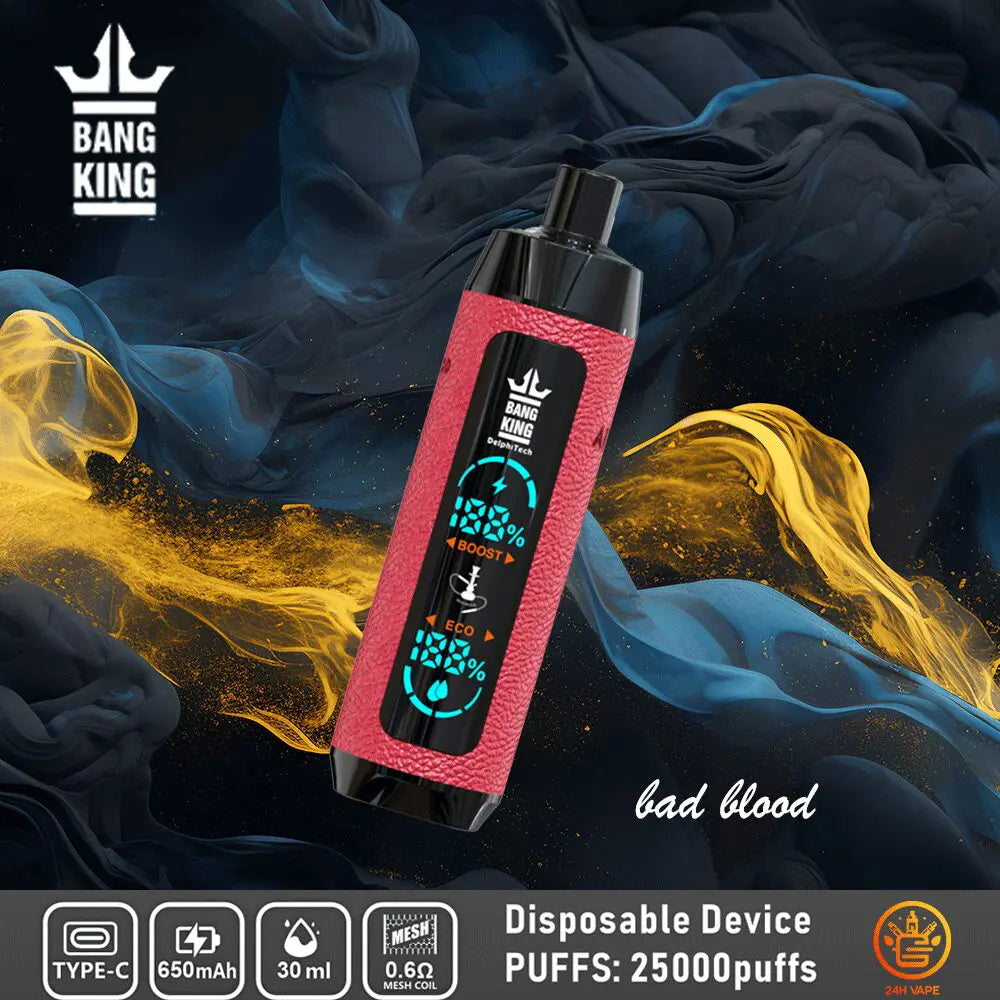 Bang King Shisha 25000 25K Puffs Newest LED Display Leather Disposable Vape Pen