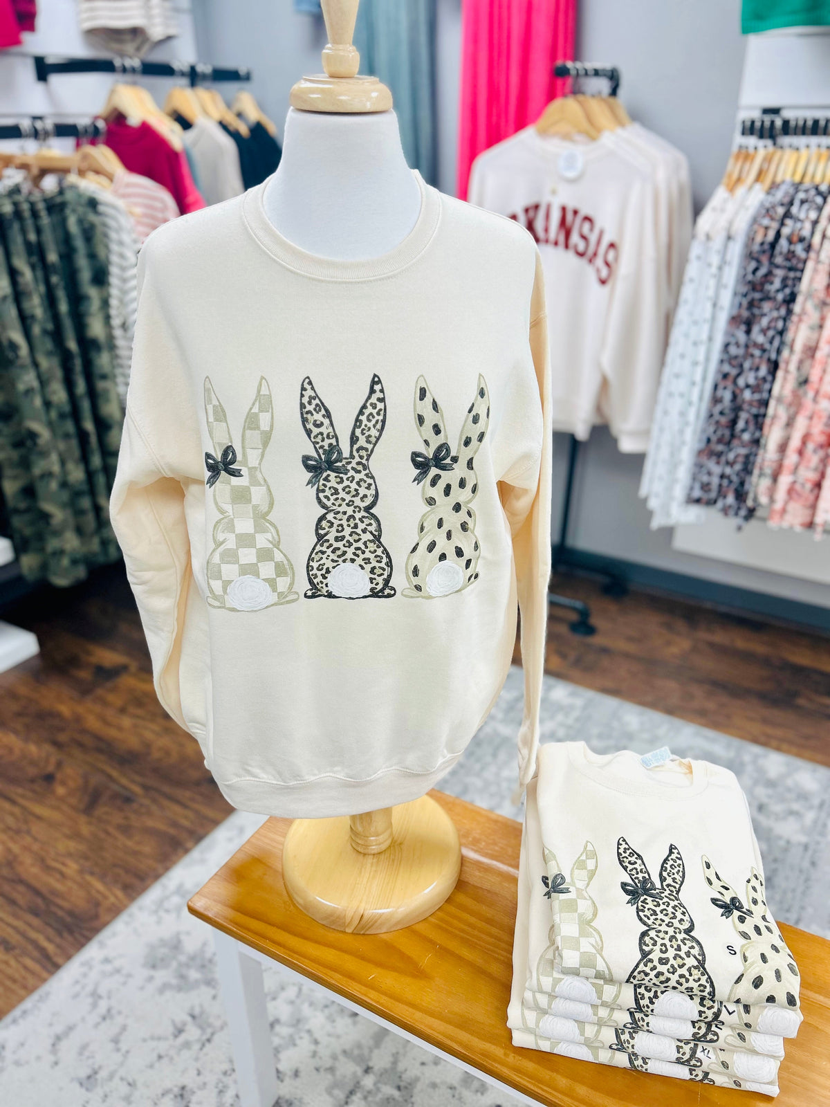 Cozy Neutral Tone Bunny Sweatshirt