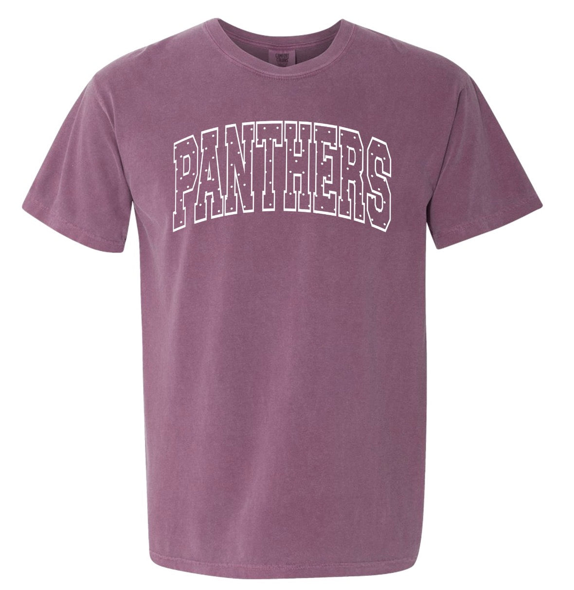 Comfort Colors Polka Dot PANTHERS Tee Maroon