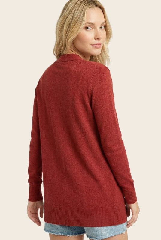 Basic Everyday Cardigan Wine