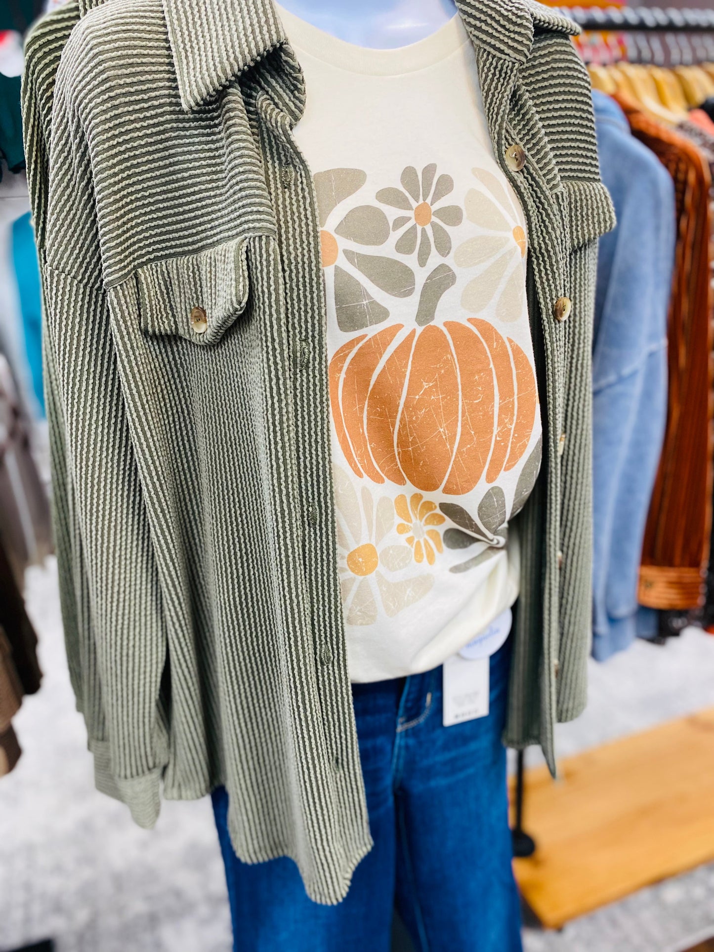 Boho Floral Pumpkin Tee