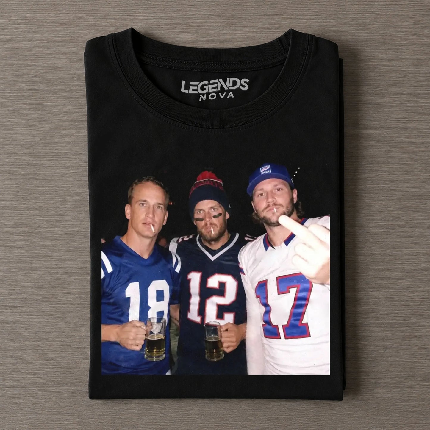 Peyton Manning & Tom Brady & Josh Allen Football T-shirt