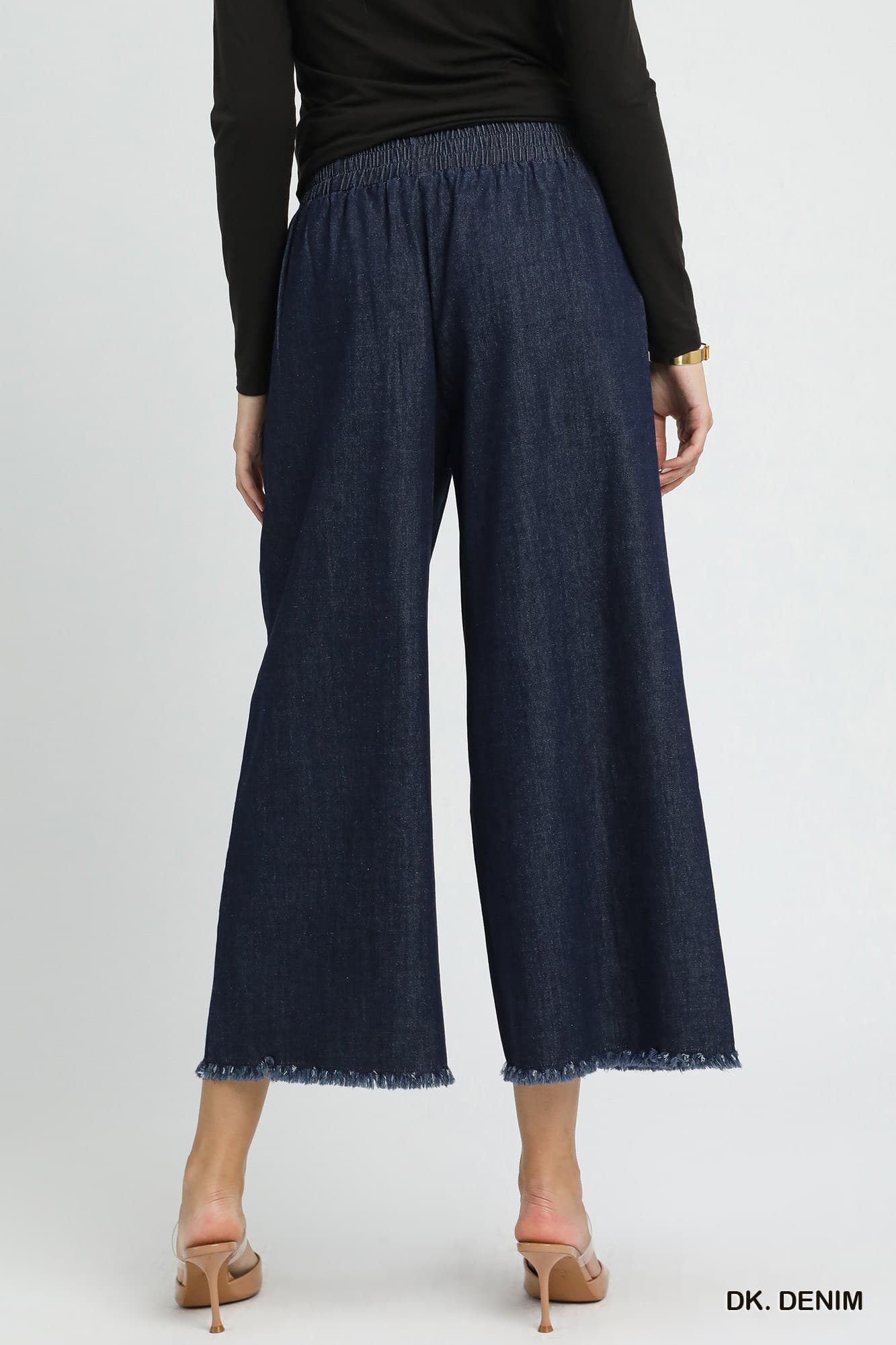 UMGEE Fringe Hem Dark Denim Pant