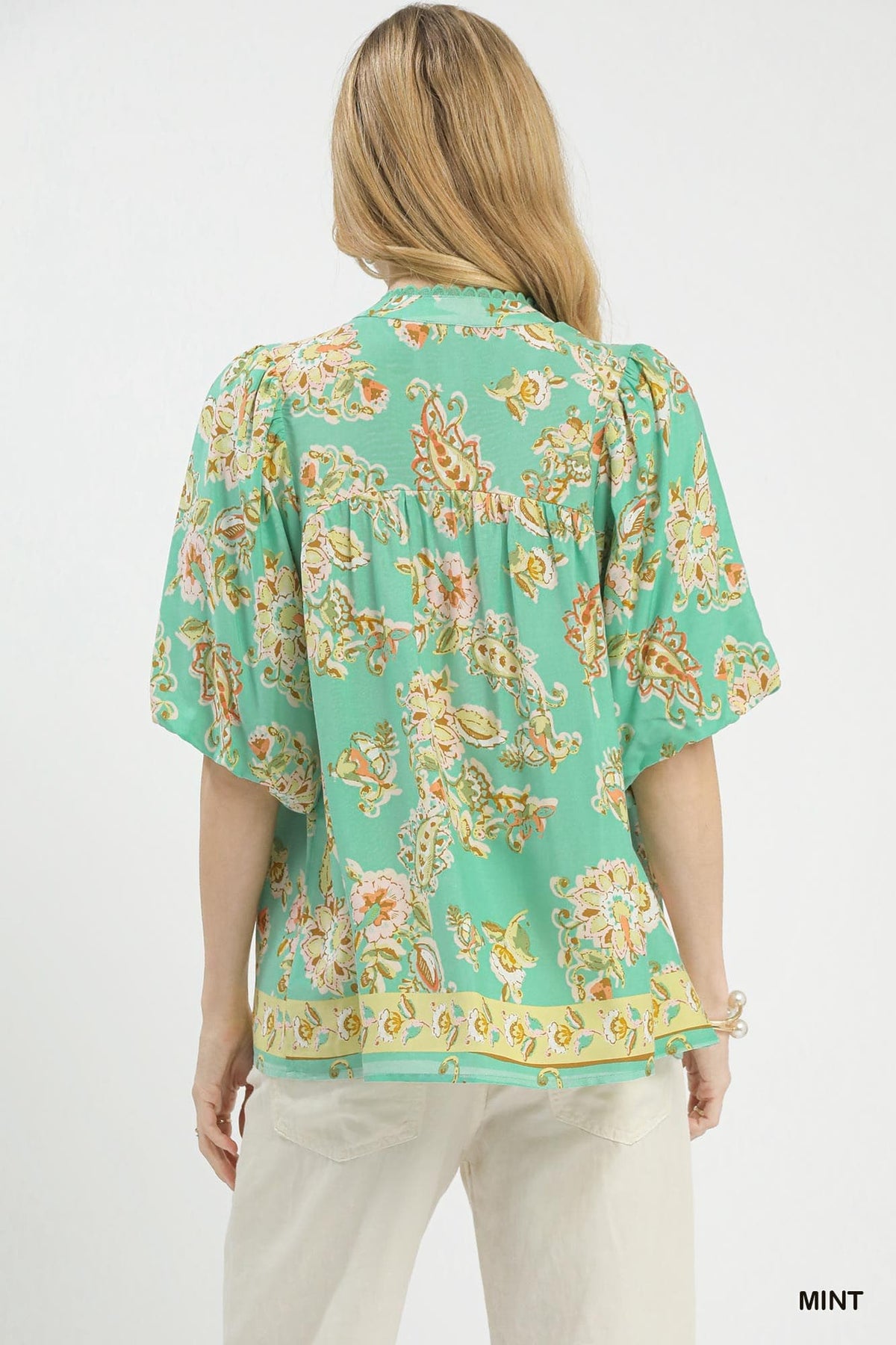 UMGEE Mint Floral Top