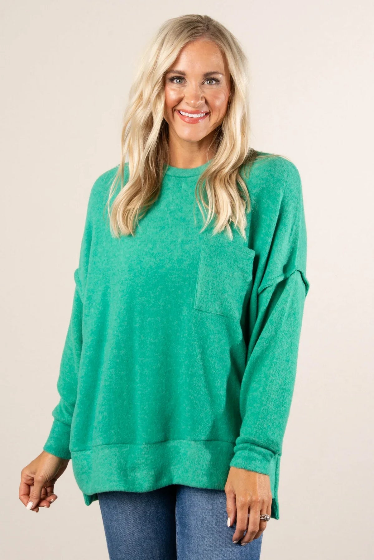 Sweater Weather Pocket Sweater Green