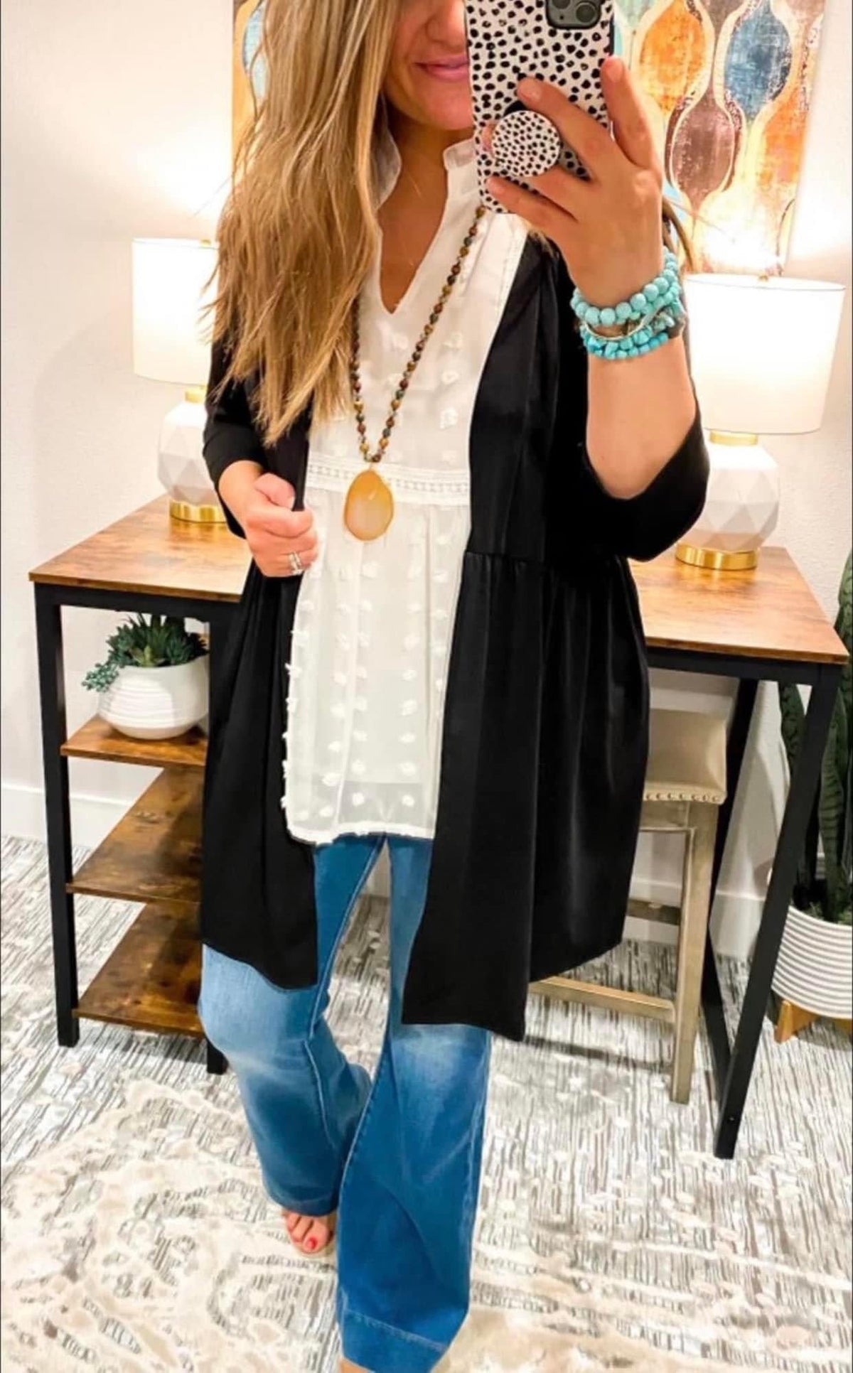 Black Lightweight Solid Layering Cardigan