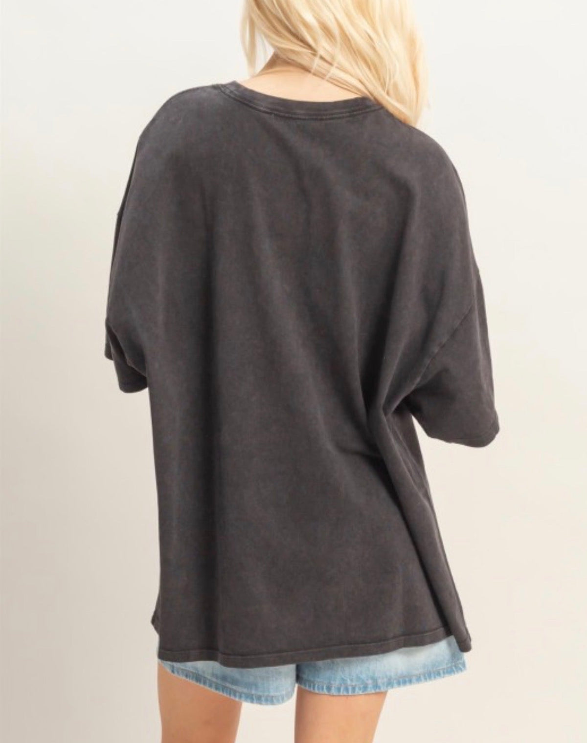 Oversized Mineral Wash Tee Black