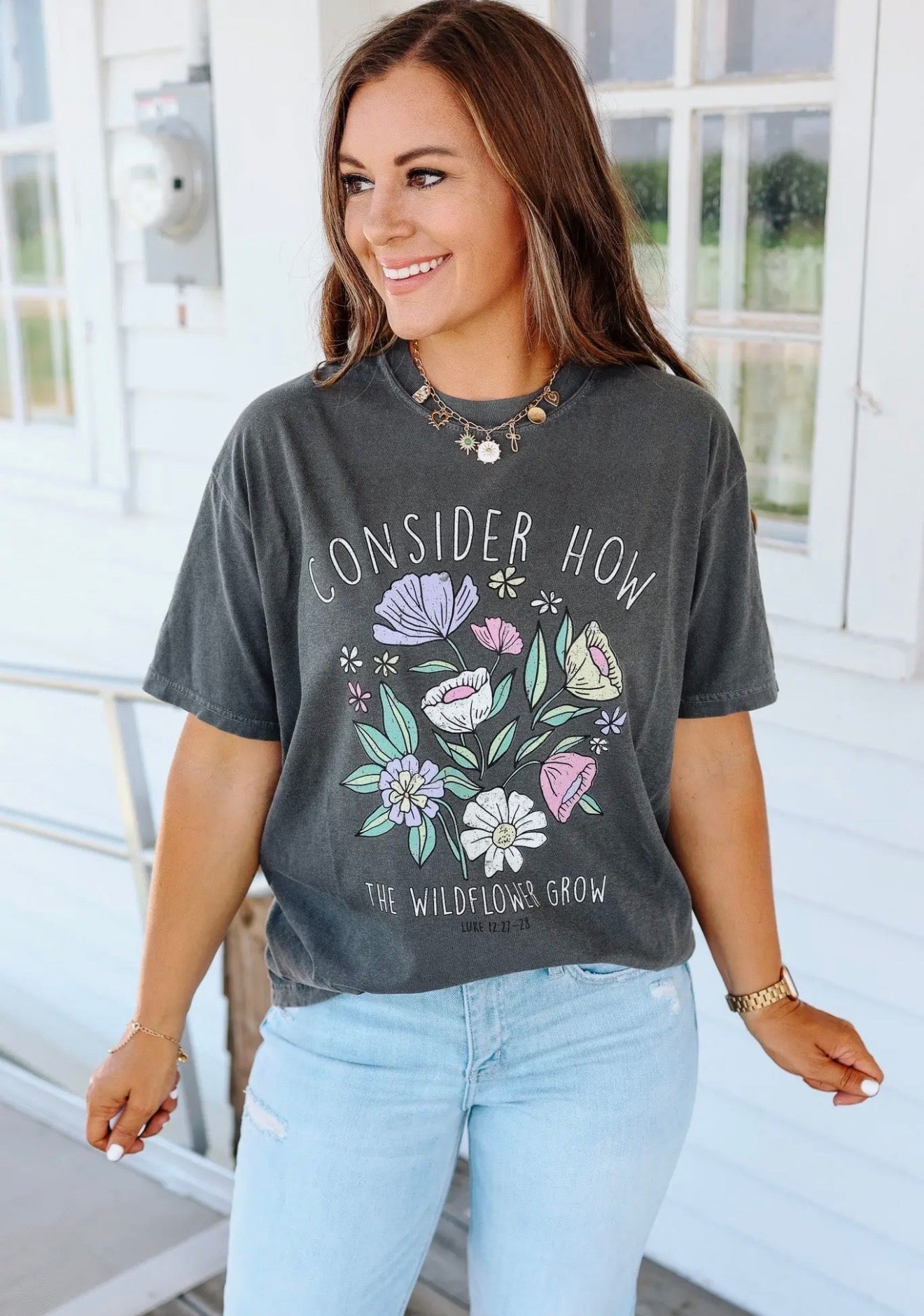 Consider How The Wildflowers Grow Tee Pepper