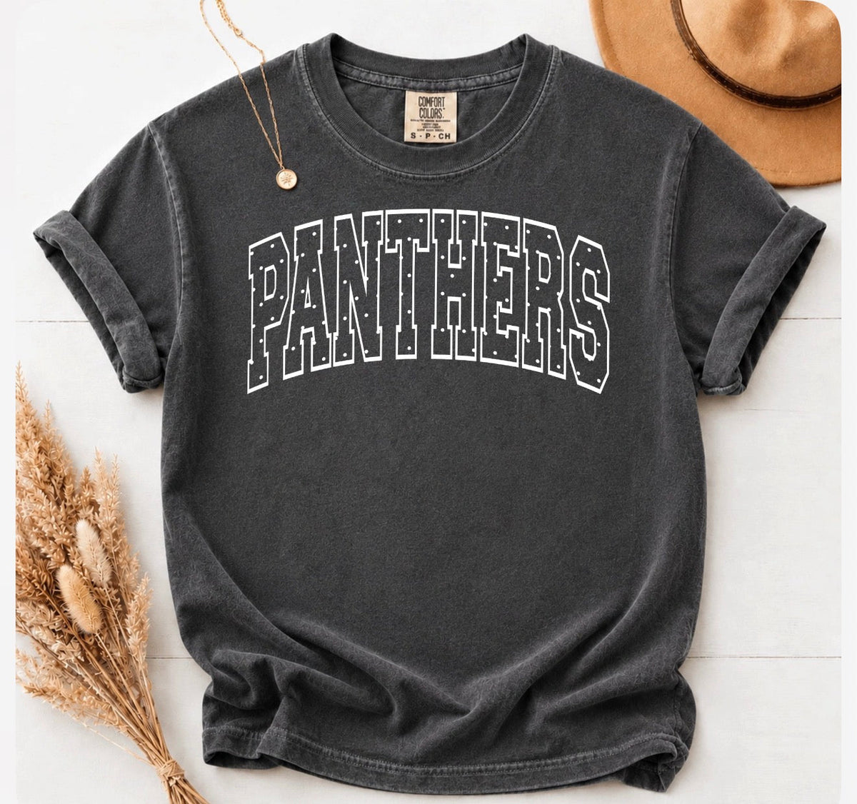 Comfort Colors Polka Dot PANTHERS Tee Pepper