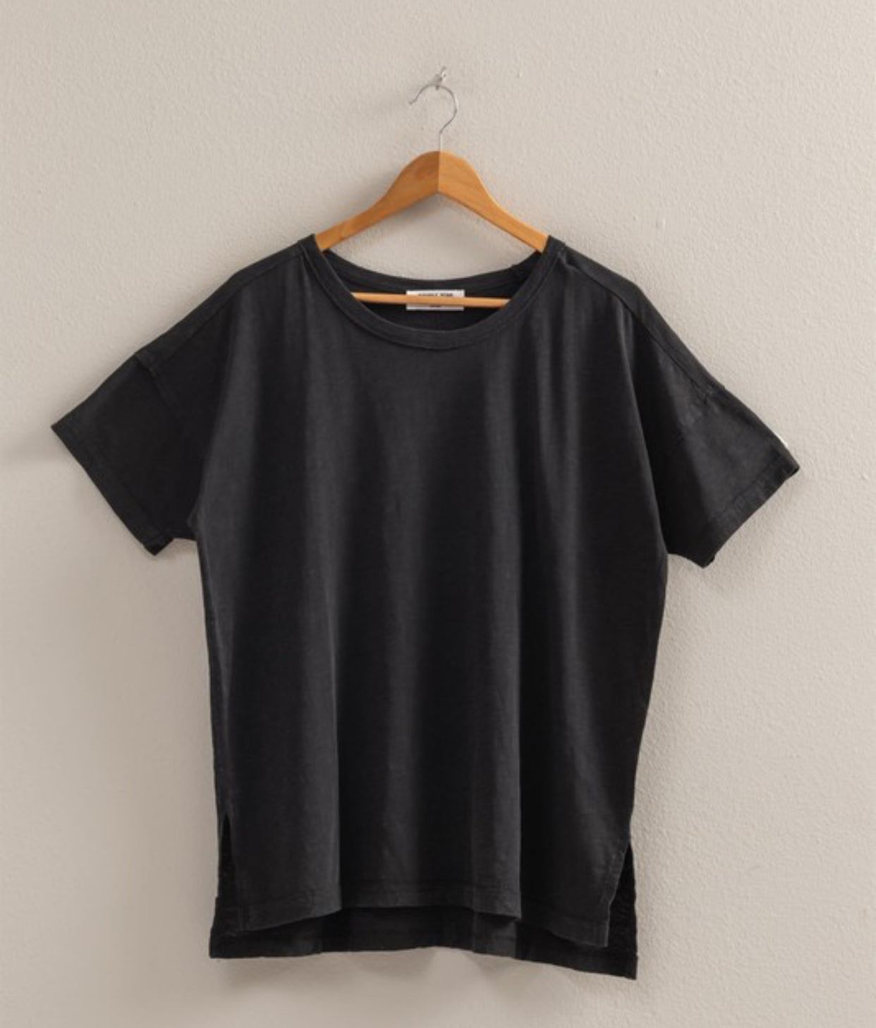 Relaxed Washed Cotton Classic Tee Black
