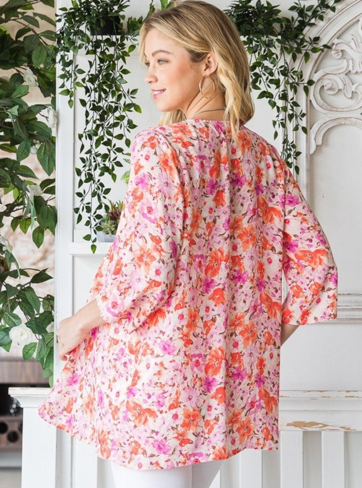 Pink Multi Lightweight Breezy Cardigan