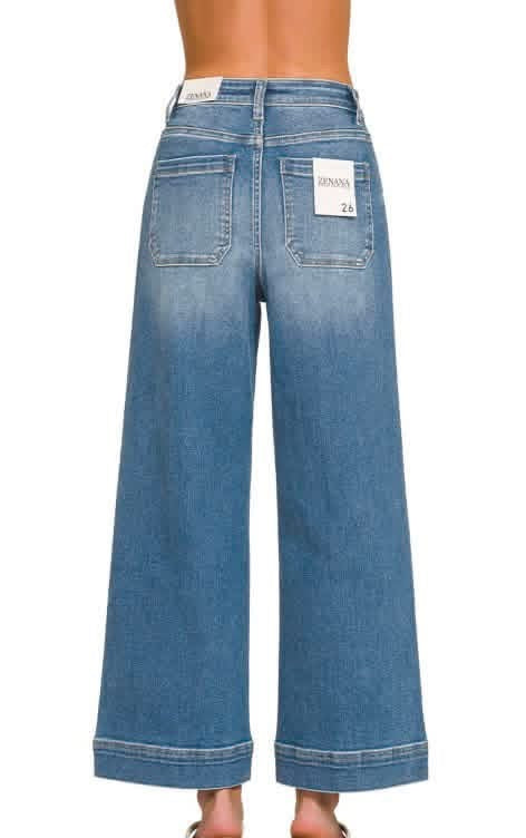 Zenana Pintuck Wide Leg Jean