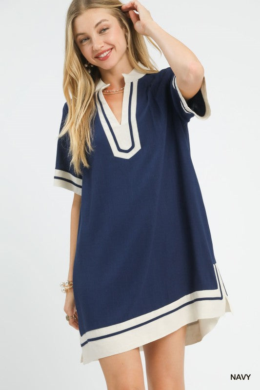 UMGEE Chelsea Two Tone Dress Navy
