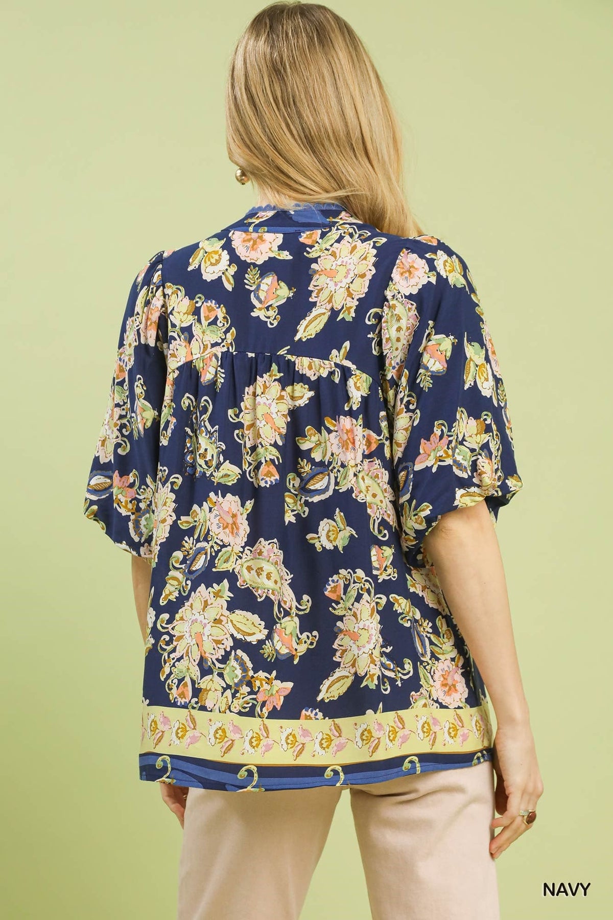 UMGEE Navy Floral Top