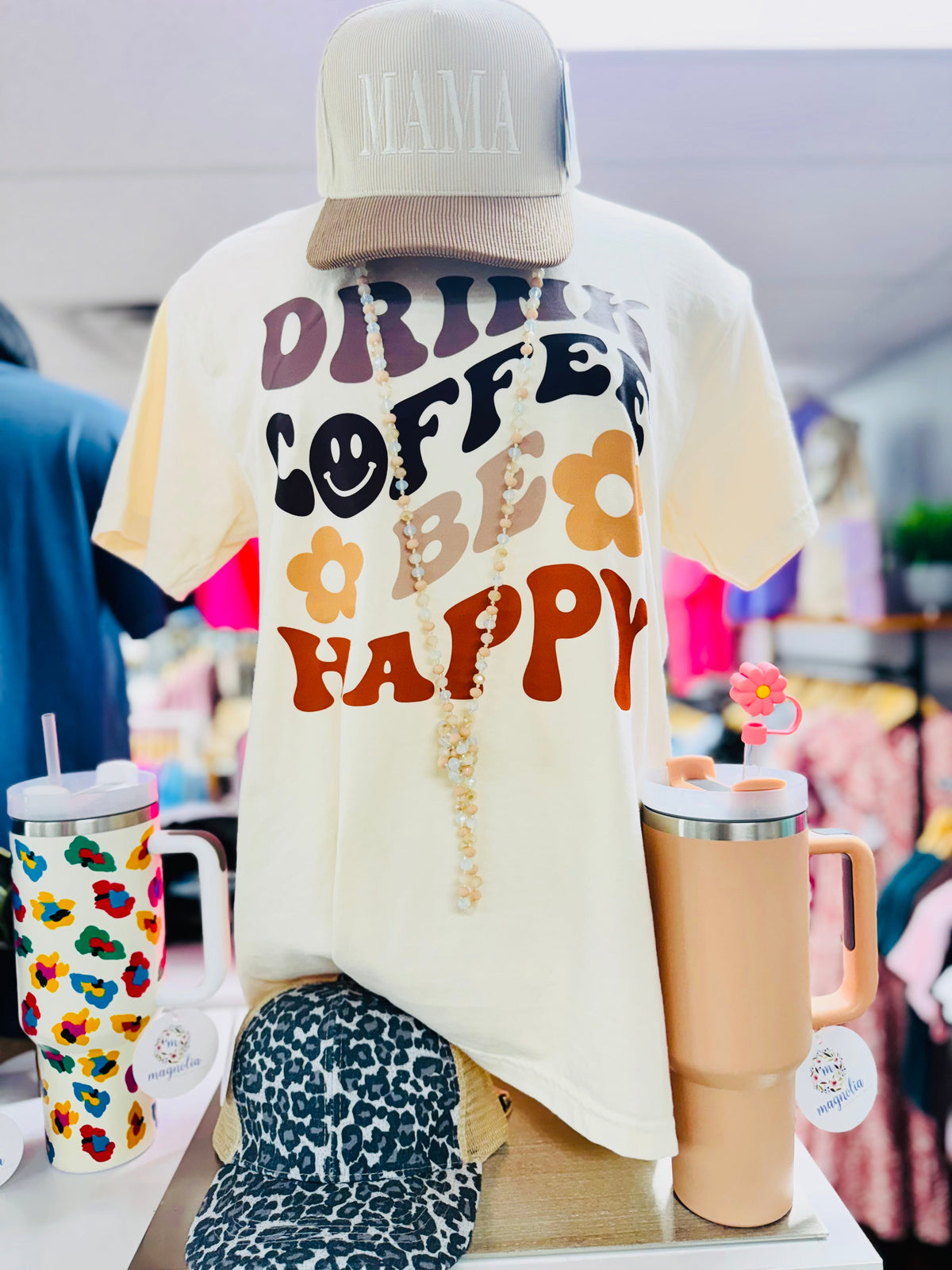 Comfort Colors Drink Coffee Be Happy Tee