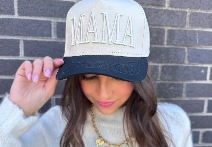 Embroidered Tone on Tone MAMA Trucker Hat