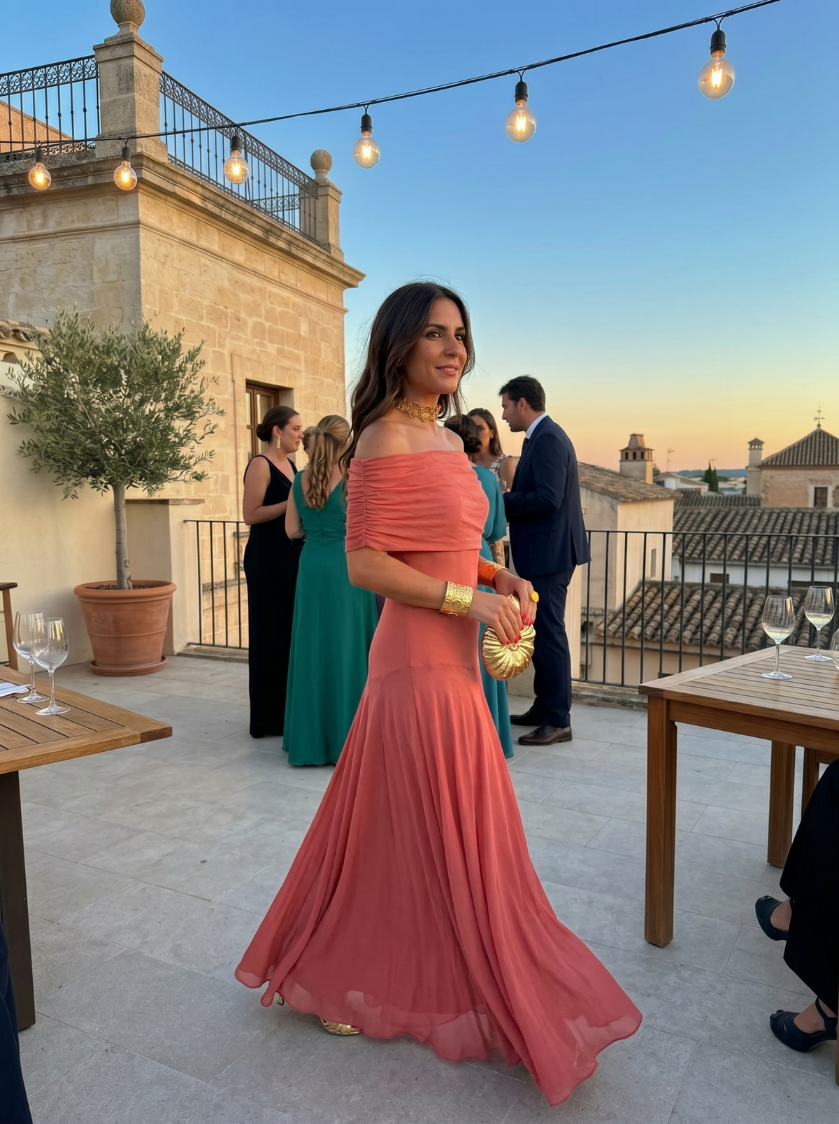 Kaida - Draped Off-Shoulder Dress