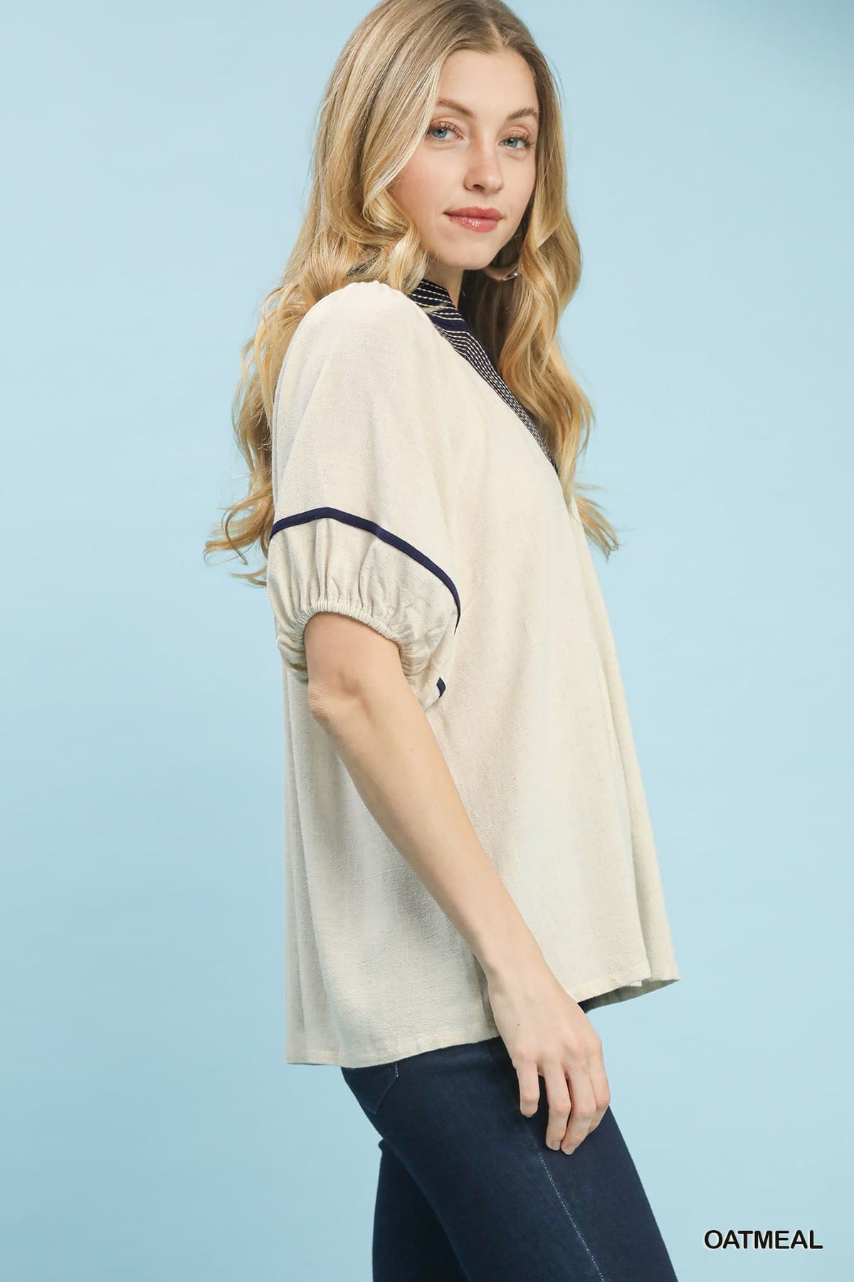 UMGEE Oatmeal Midnight Contrast Top