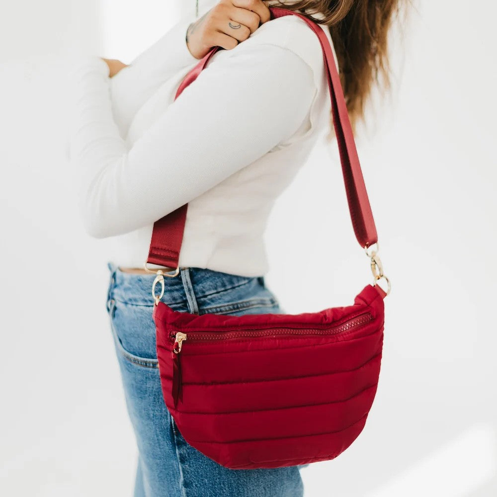 Jolie Puffer Bum Bag Crimson Red