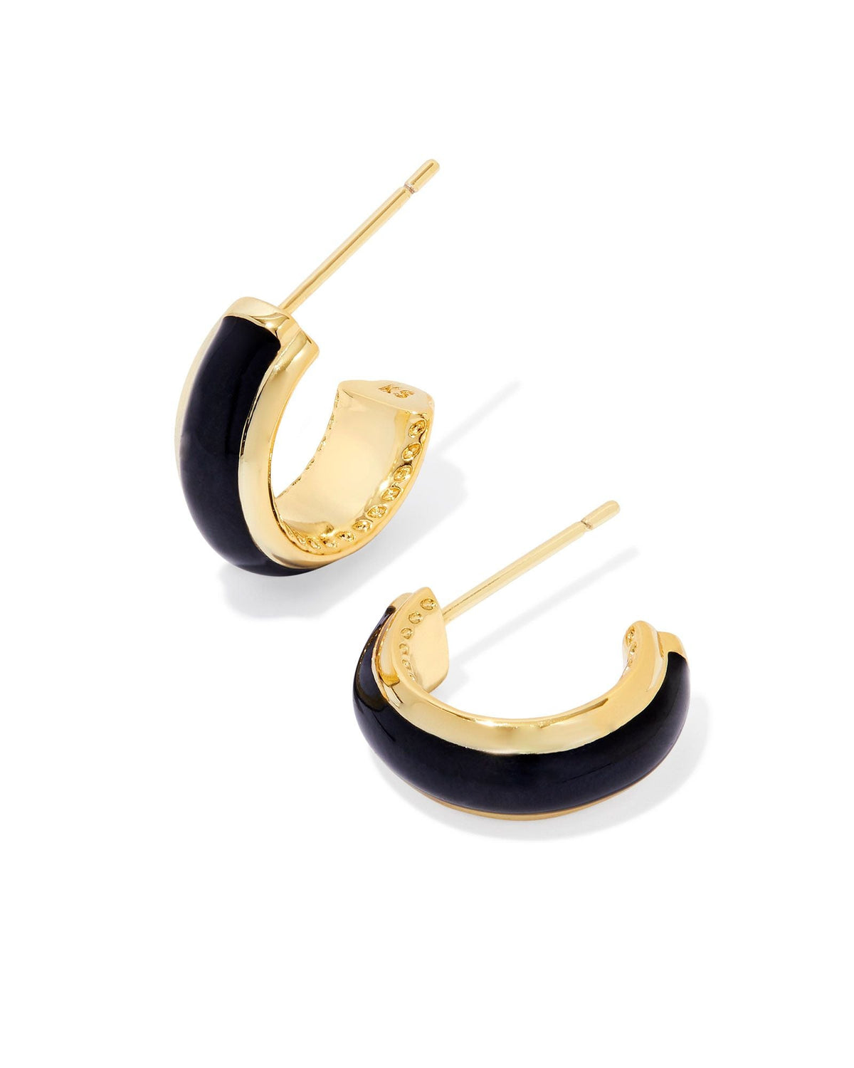 KS AINSLEY HUGGIE EARRINGS GOLD BLACK