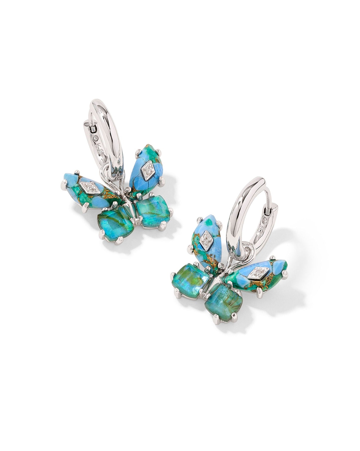KS BIANCA BUTTERFLY HUGGIE EARRINGS SILVER
