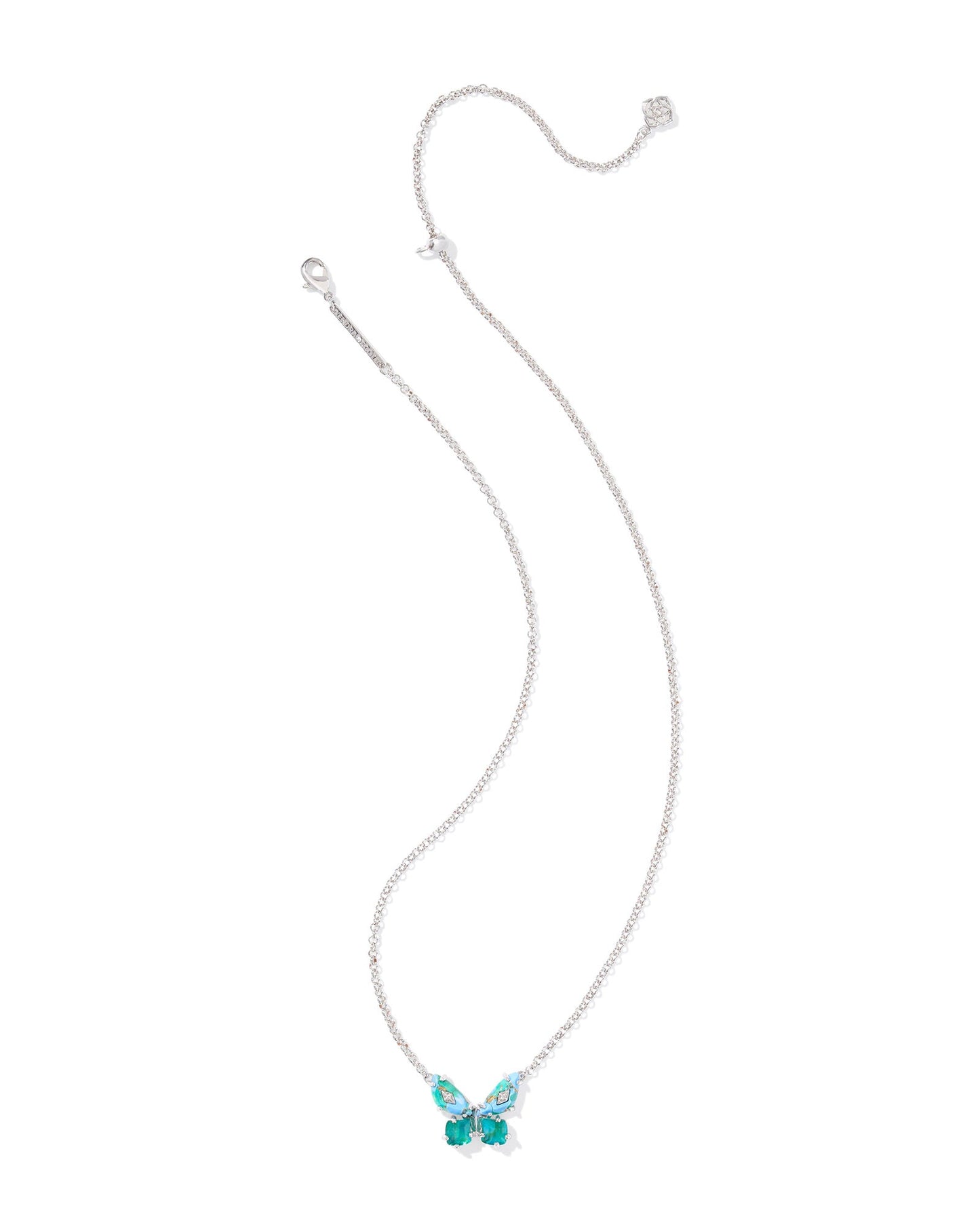 KS BIANCA BUTTERFLY SHORT PENDANT NECKLACE SILVER