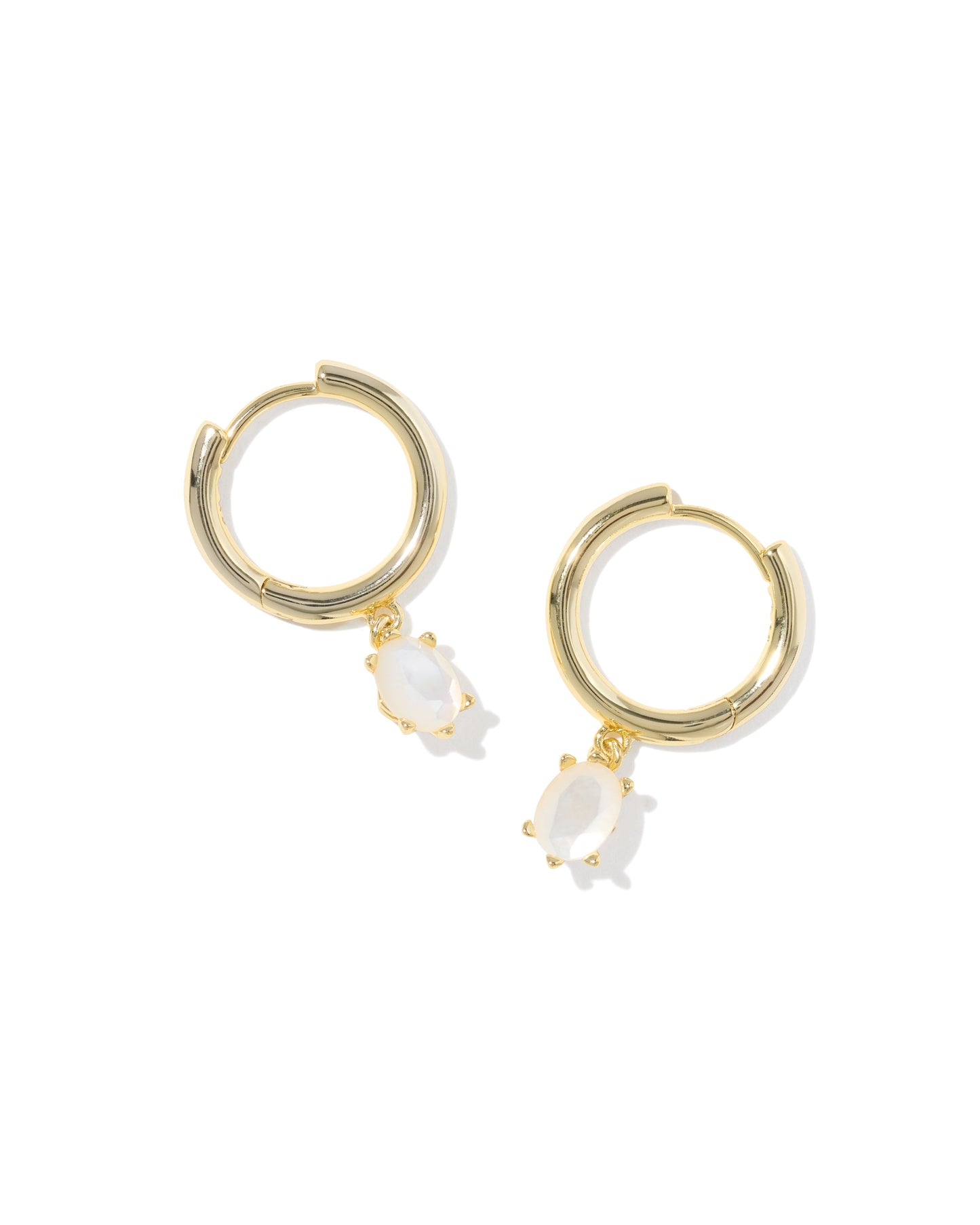 KS CAILIN SINGLE STONE HUGGIE EARRINGS GOLD