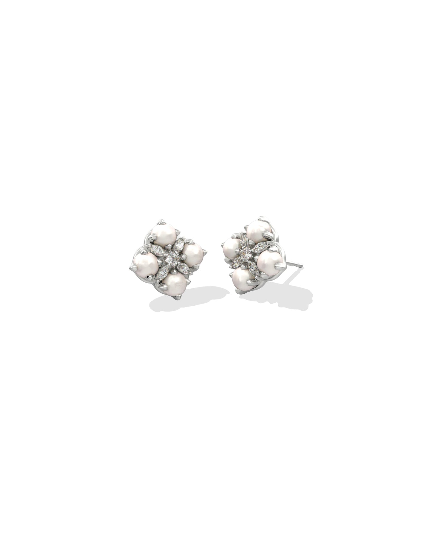 KS DIRA PEARL STUD EARRINGS SILVER