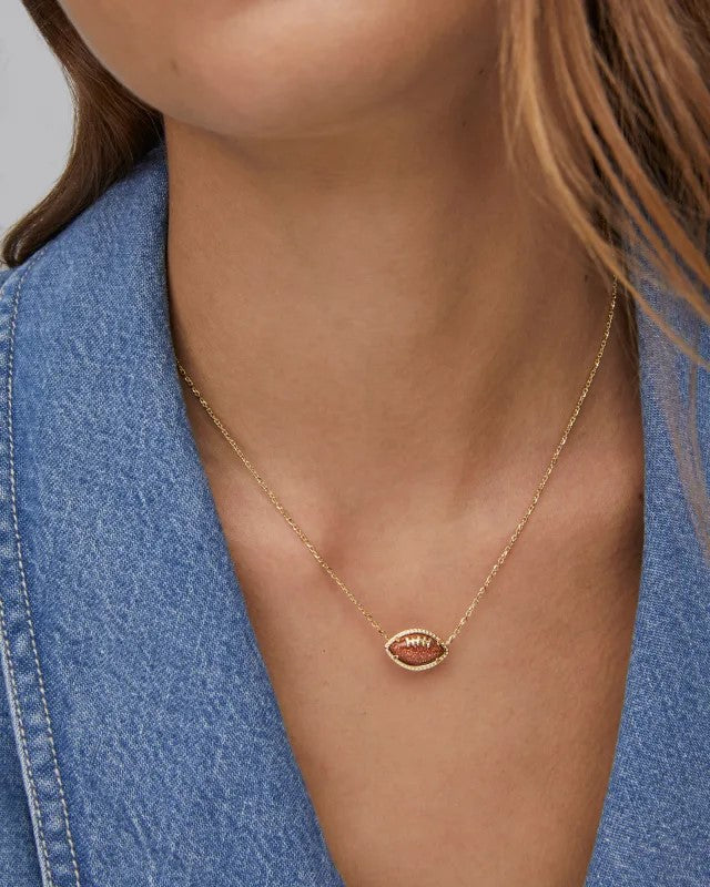 KS FOOTBALL SHORT PENDANT NECKLACE GOLD