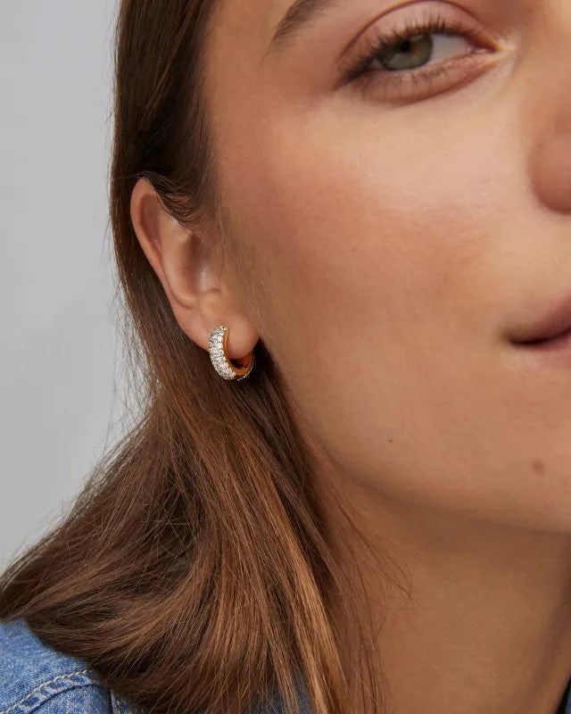 KS MIKKI PAVE HUGGIE EARRINGS GOLD