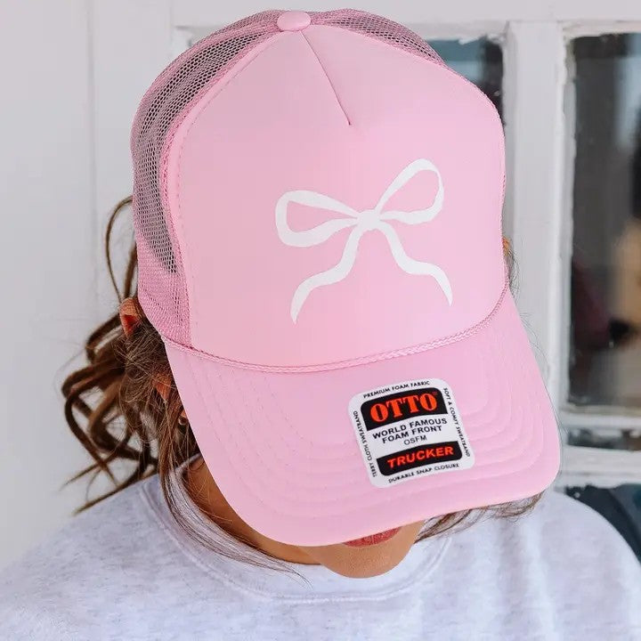 Pink Coquette Bow Trucker Hat