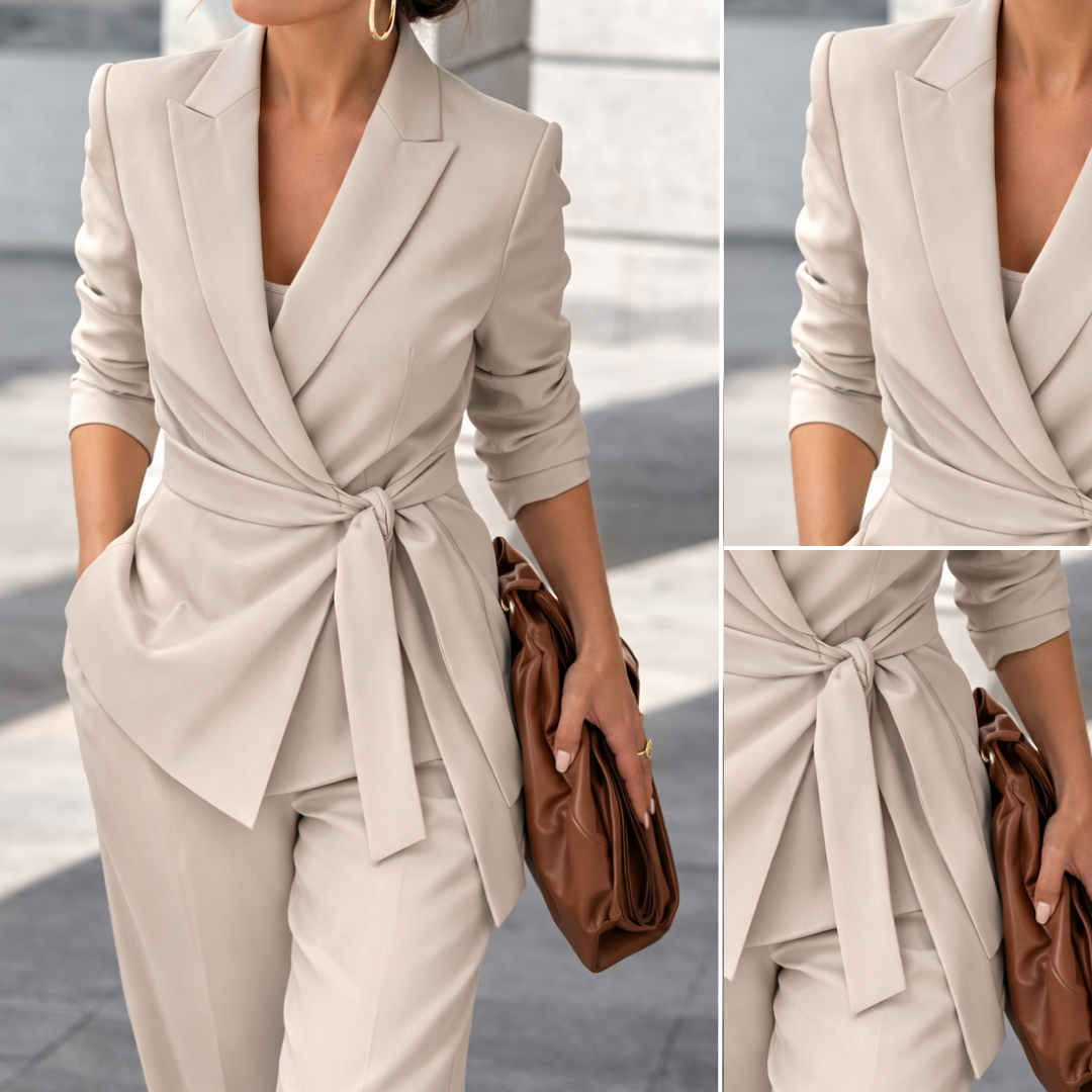 Galiah - Tailored Tie-Waist Suit Set