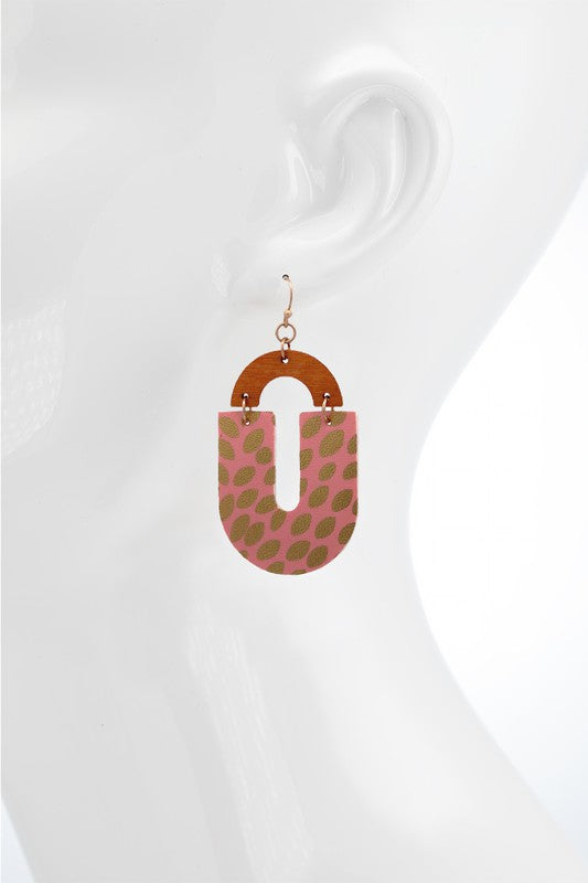 Wood Drop Arch Earring
