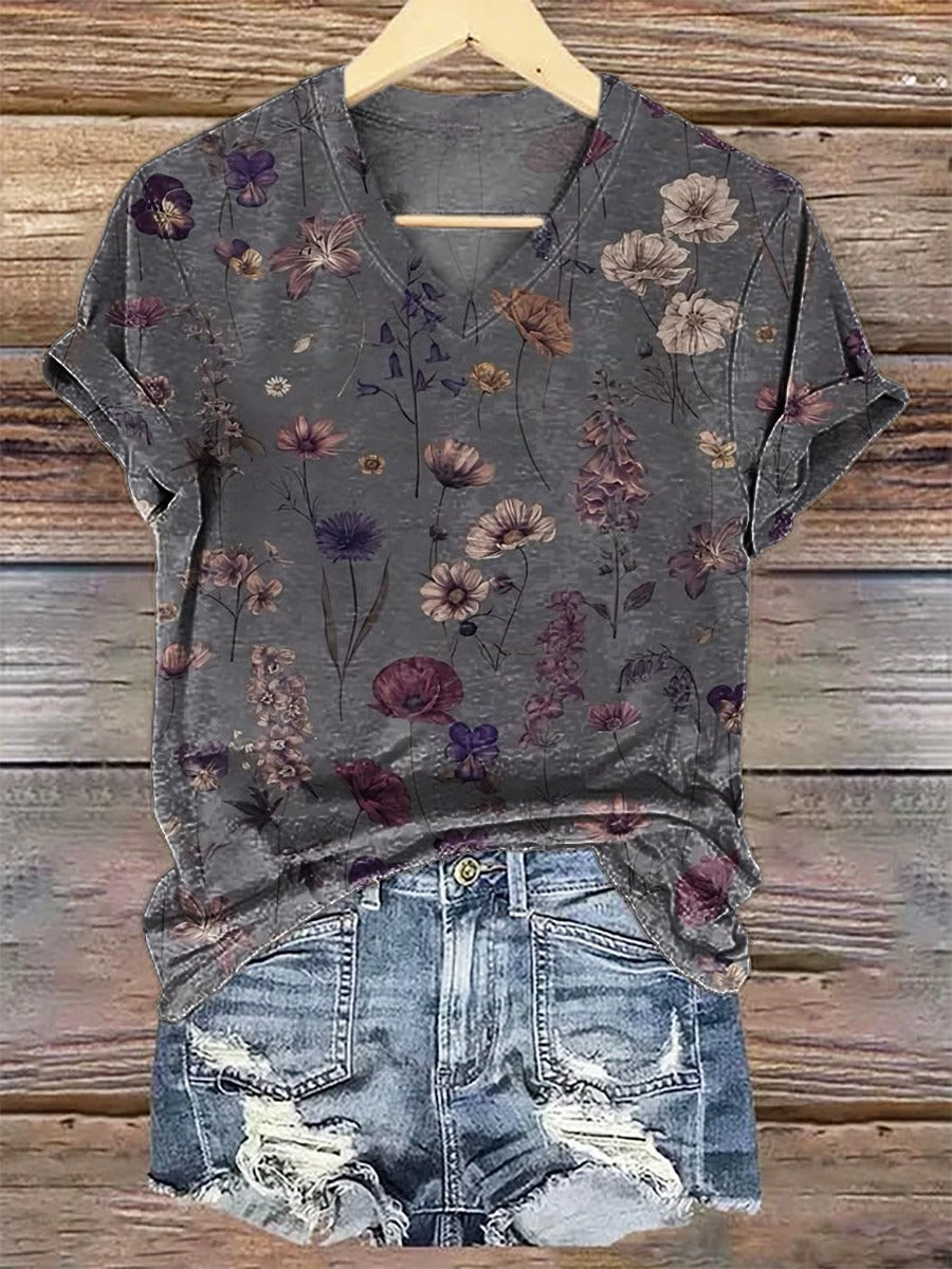 Unisex Retro Flowers Print Casual Hoodie Sweatshirt