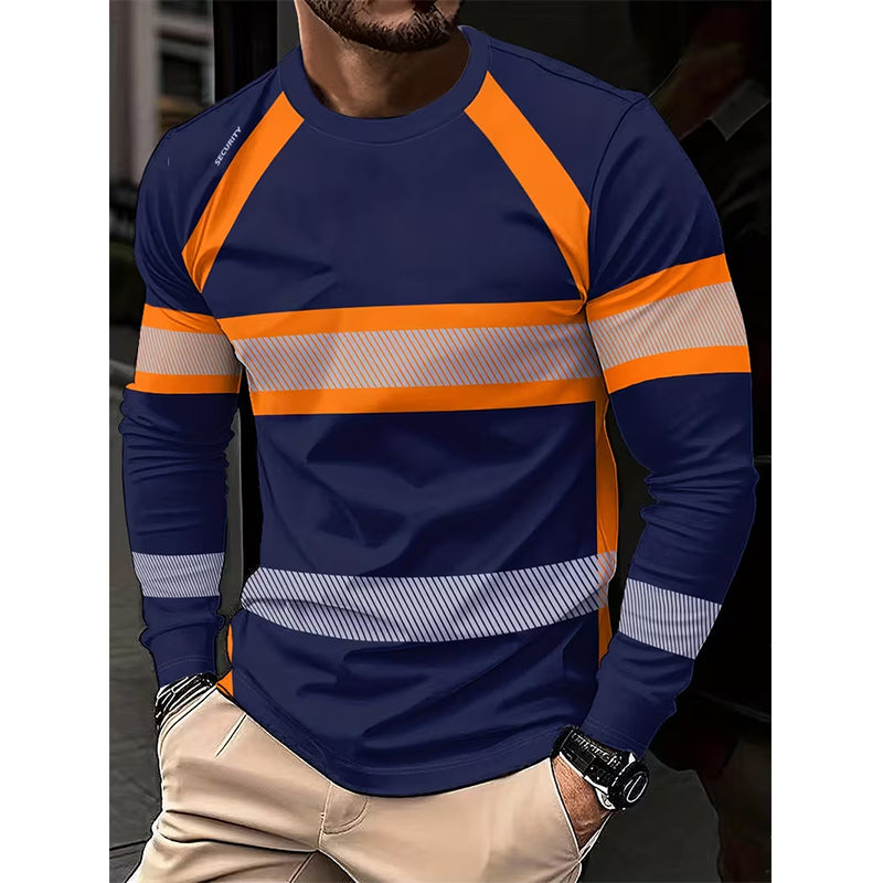 🔥 Limited-Time Special Offer! 🦺 Men's High Visibility Round-Neck Top ✨ Lightweight Comfort, Enhanced Visibility & Perfect for Work & Outdoor Activities