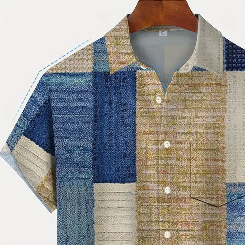 👔 2026 Sale — Over 21 900 Sold!🎨 Men's Contrast Color Pattern Shirt