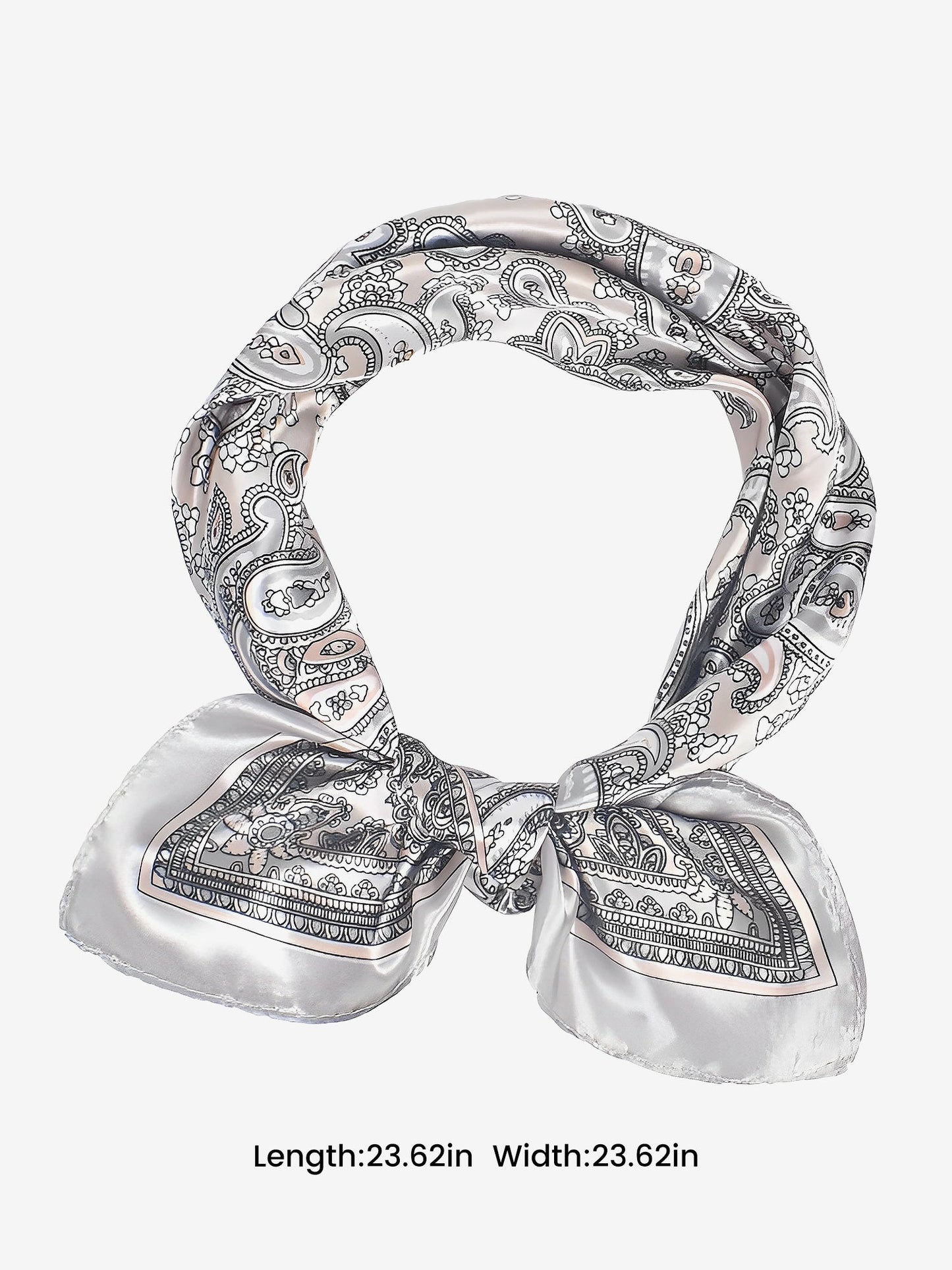 Boho Paisley Print Satin Square Scarf