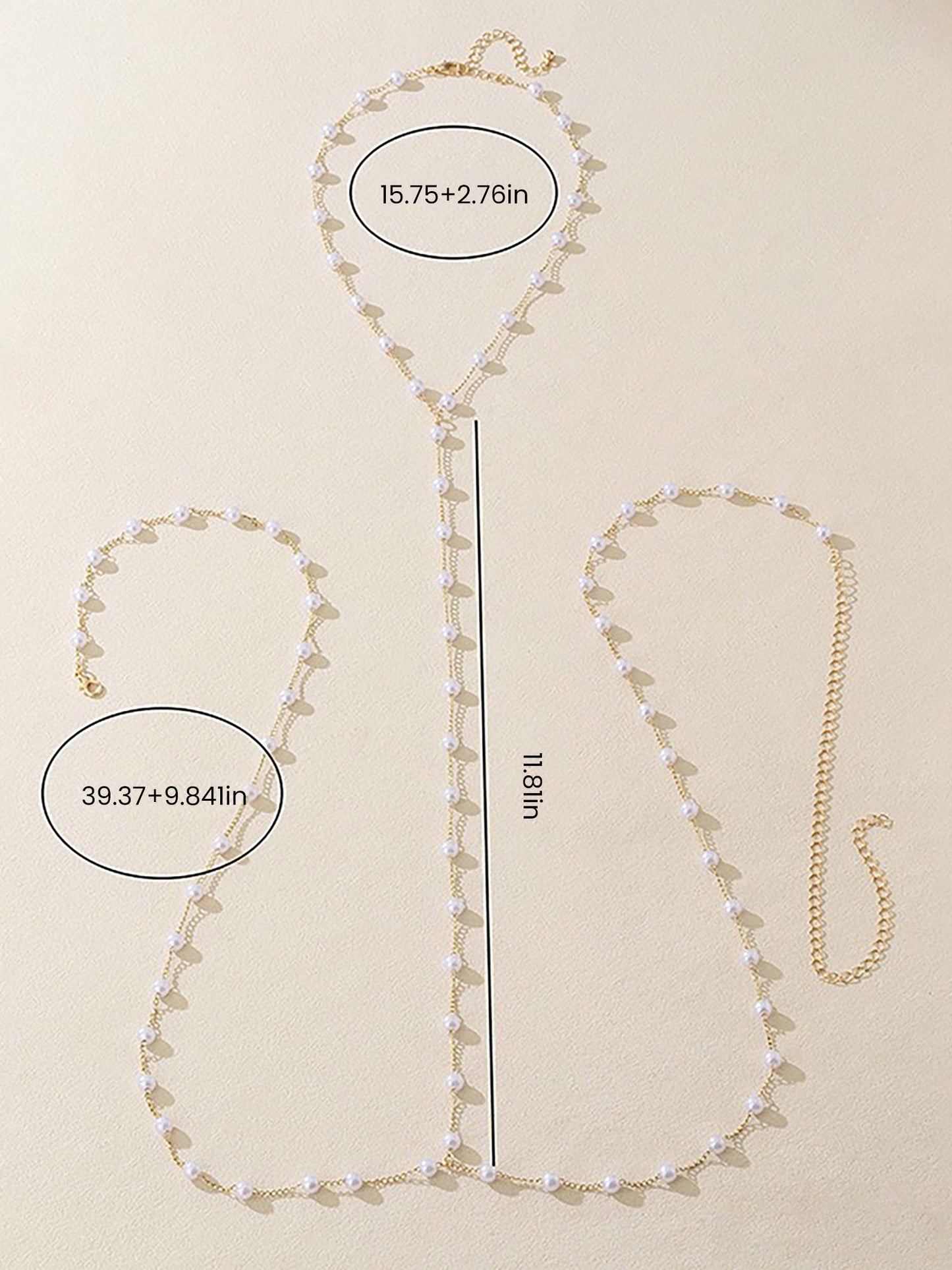 Faux Pearl Alloy Belly Chain Necklace Body Chain