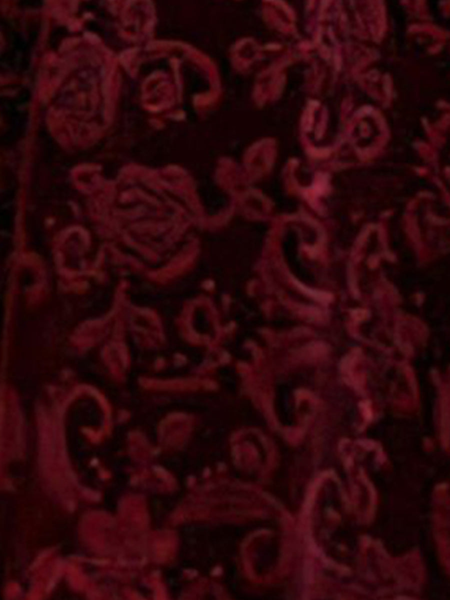 Velvet Textured Maxi A-Line Elastic Waist Skirt