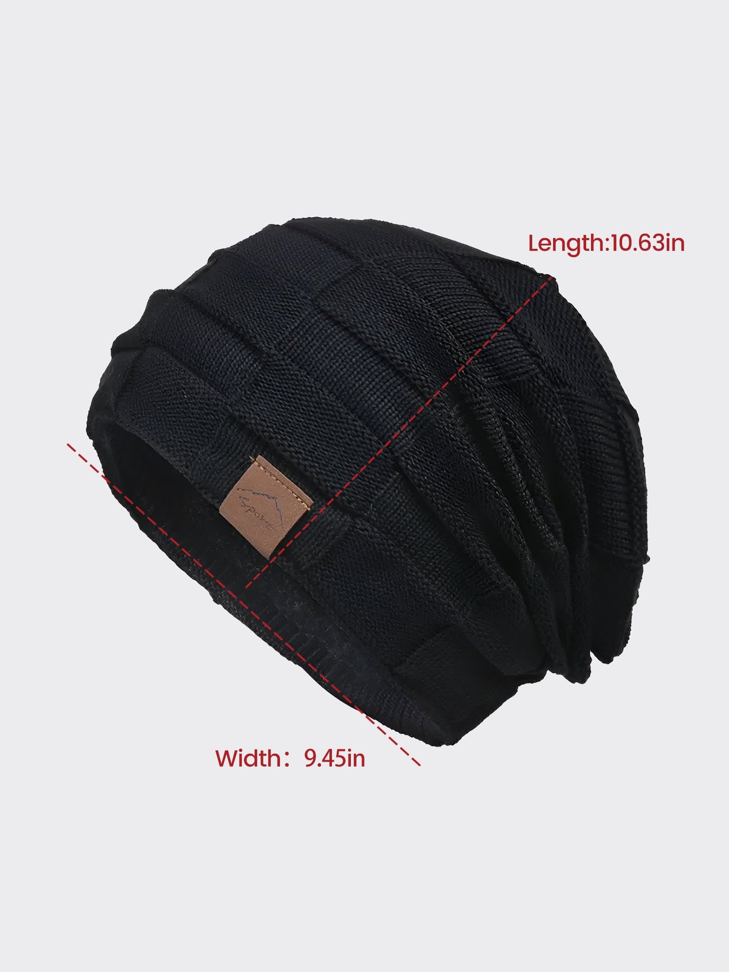 Winter Fleece-lined Knitted Beanie Hat